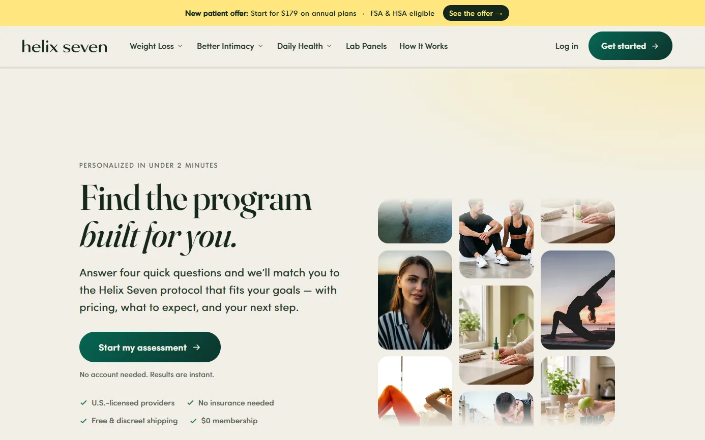Homepage of the Helix Seven website built by VertexHQ